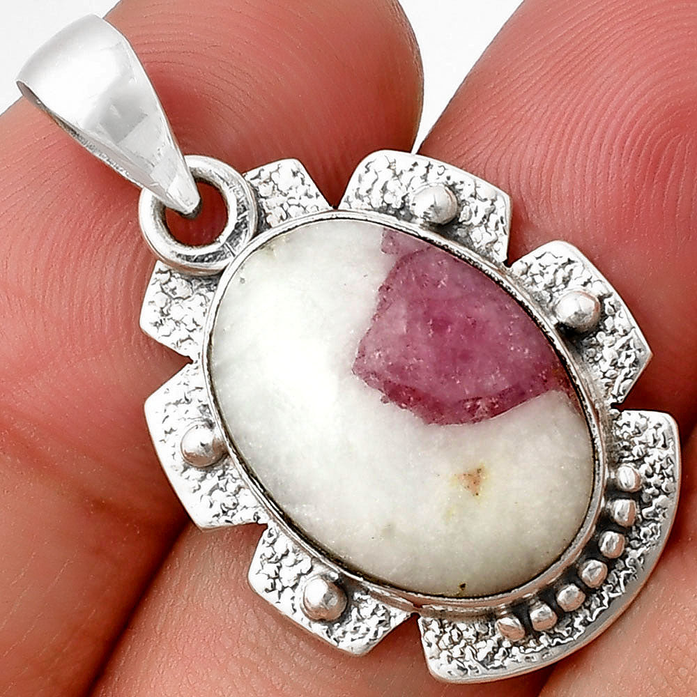 Natural Pink Tourmaline in Quartz Pendant P-1485 SDP140280