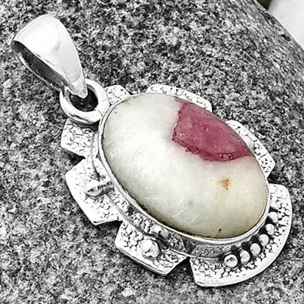 Natural Pink Tourmaline in Quartz Pendant P-1485 SDP140280