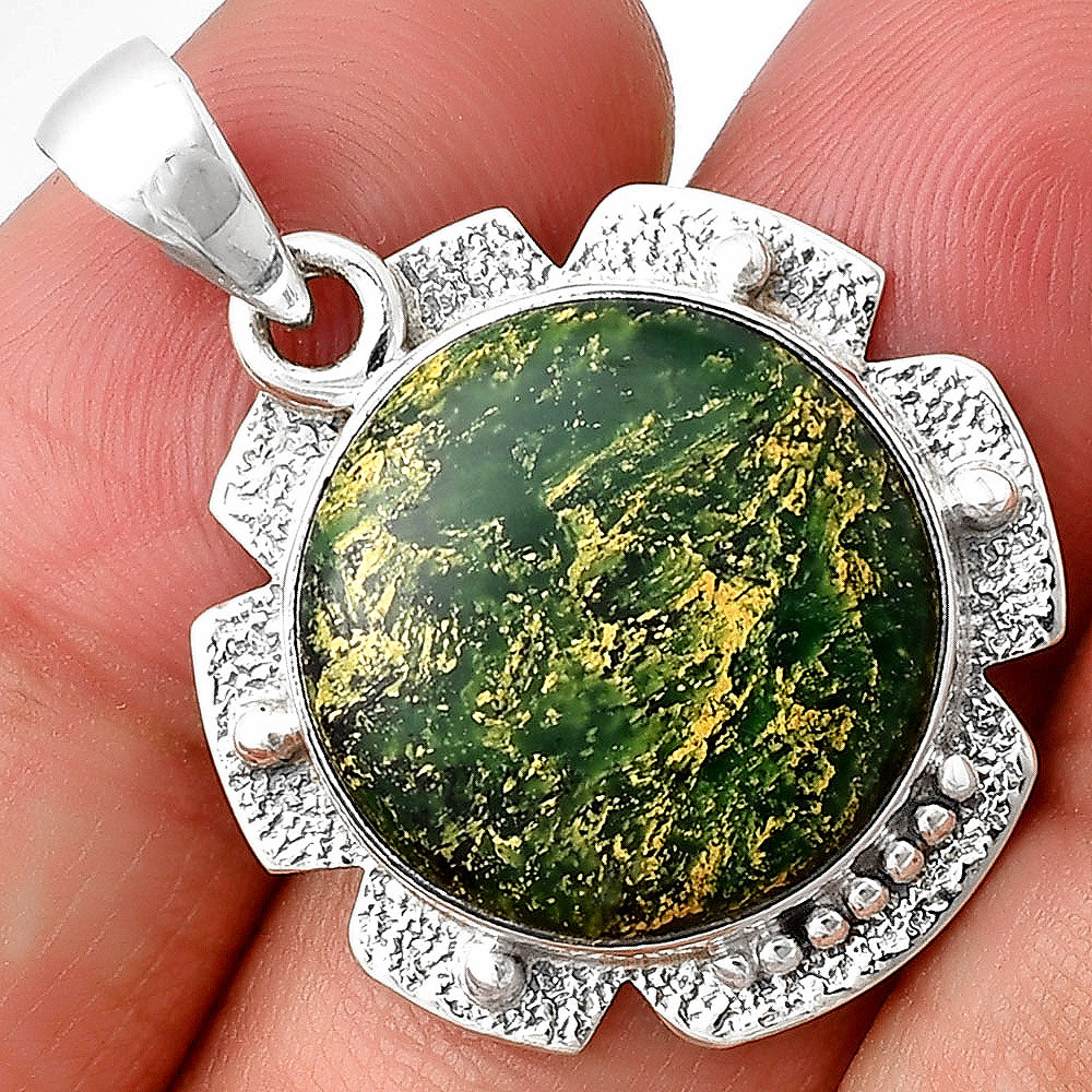 Natural Green Fuchsite Pendant P-1485 SDP140283
