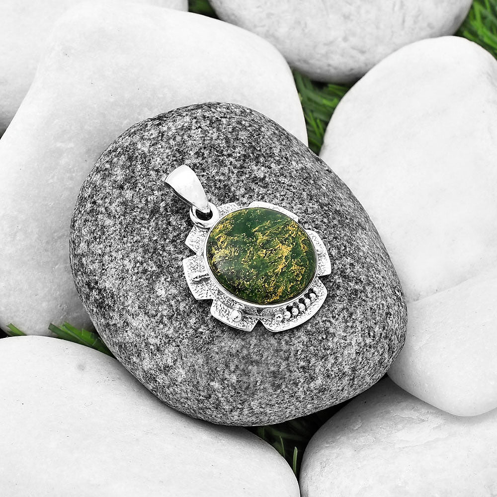 Natural Green Fuchsite Pendant P-1485 SDP140283