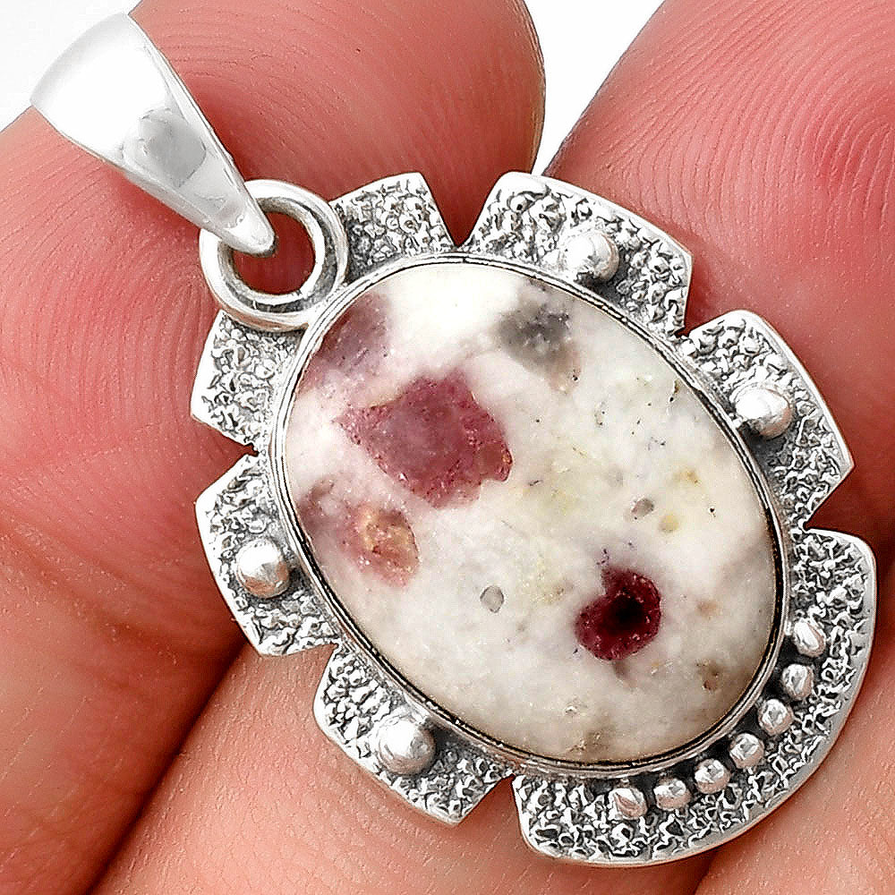 Natural Pink Tourmaline in Quartz Pendant P-1485 SDP140284