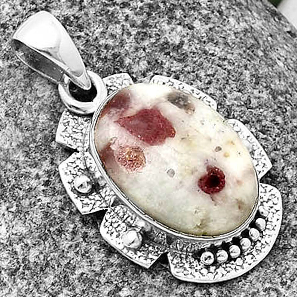 Natural Pink Tourmaline in Quartz Pendant P-1485 SDP140284