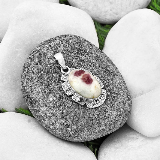 Natural Pink Tourmaline in Quartz Pendant P-1485 SDP140285