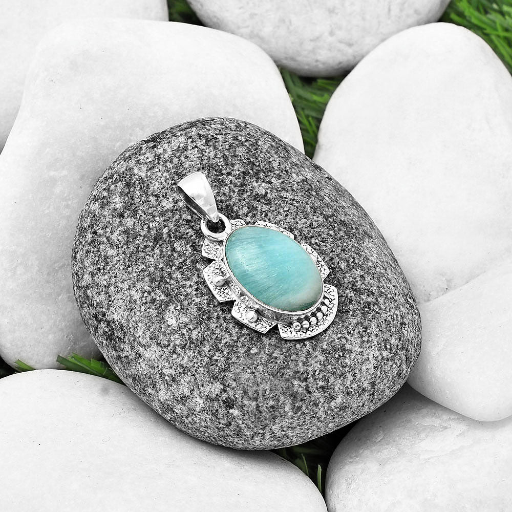 Natural Blue Aragonite Pendant P-1485 SDP140294