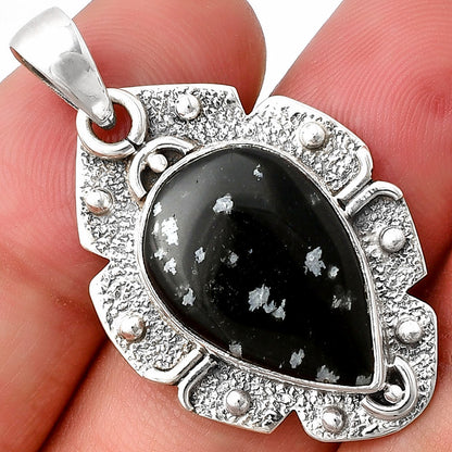 Natural Snow Flake Obsidian Pendant P-1390 SDP140304
