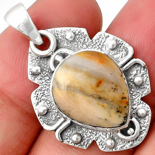 Natural Russian Honey Dendrite Opal Pendant P-1390 SDP140306