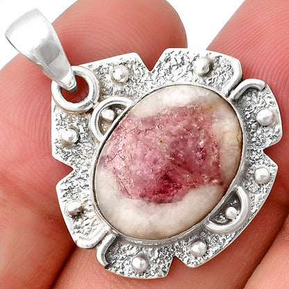 Natural Pink Tourmaline in Quartz Pendant P-1390 SDP140308