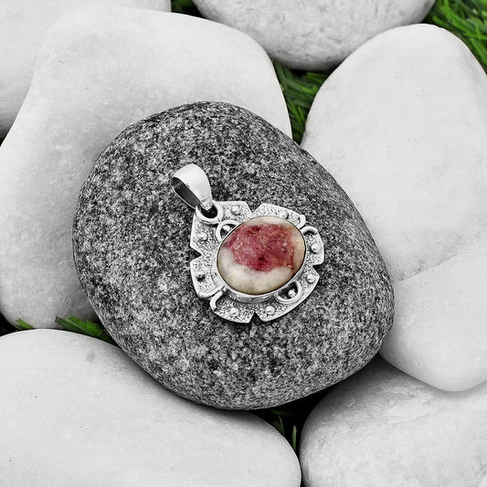 Natural Pink Tourmaline in Quartz Pendant P-1390 SDP140308