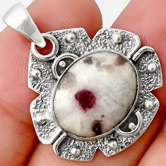 Natural Pink Tourmaline in Quartz Pendant P-1390 SDP140309