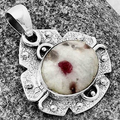 Natural Pink Tourmaline in Quartz Pendant P-1390 SDP140309