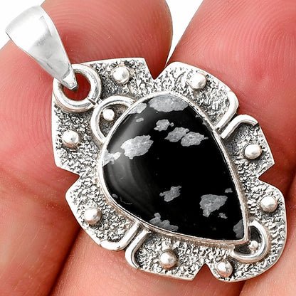 Natural Snow Flake Obsidian Pendant P-1390 SDP140329