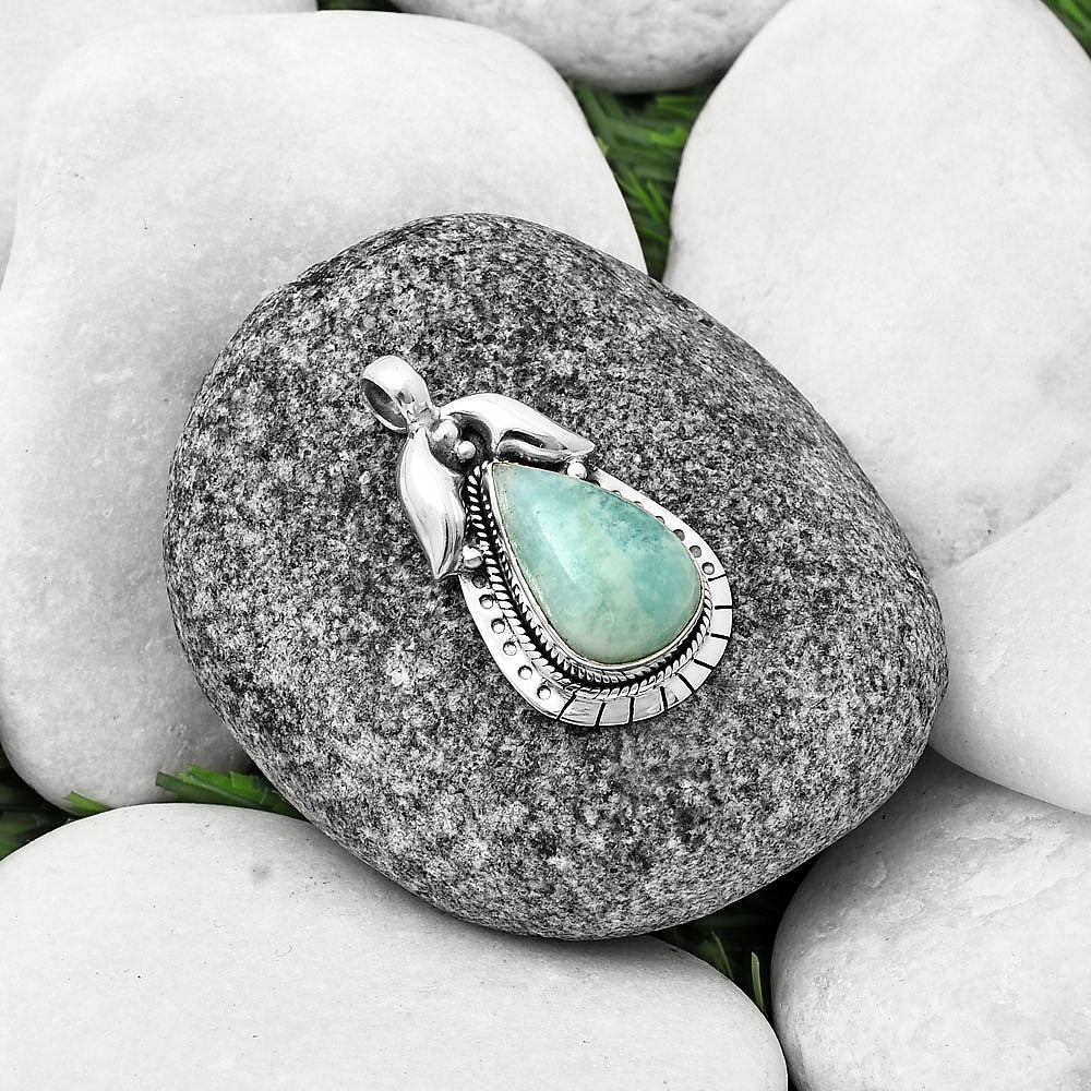 Natural Blue Aragonite Pendant P-1568 SDP140358