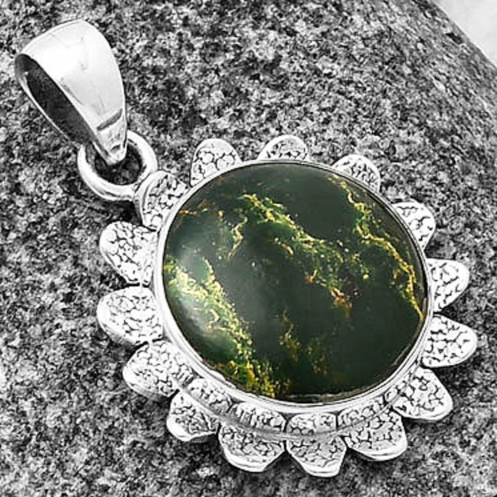 Natural Green Fuchsite Pendant P-1205 SDP140361