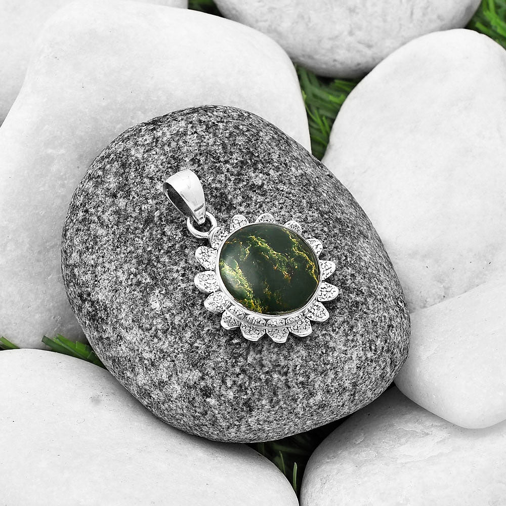 Natural Green Fuchsite Pendant P-1205 SDP140361