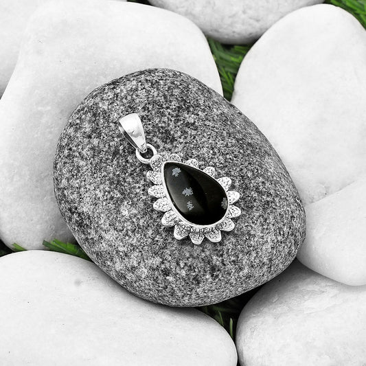 Natural Snow Flake Obsidian Pendant P-1205 SDP140367