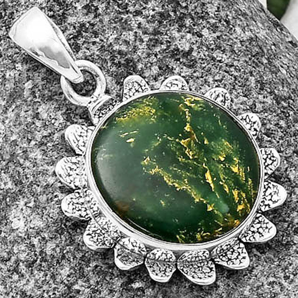 Natural Green Fuchsite Pendant P-1205 SDP140370