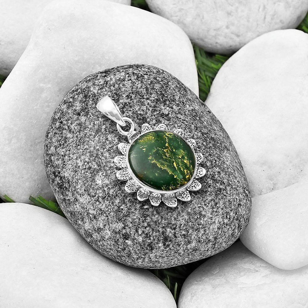 Natural Green Fuchsite Pendant P-1205 SDP140370