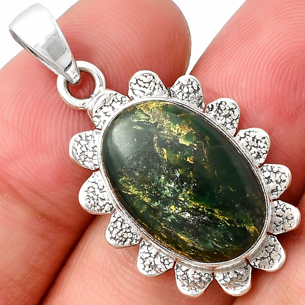 Natural Green Fuchsite Pendant P-1205 SDP140373