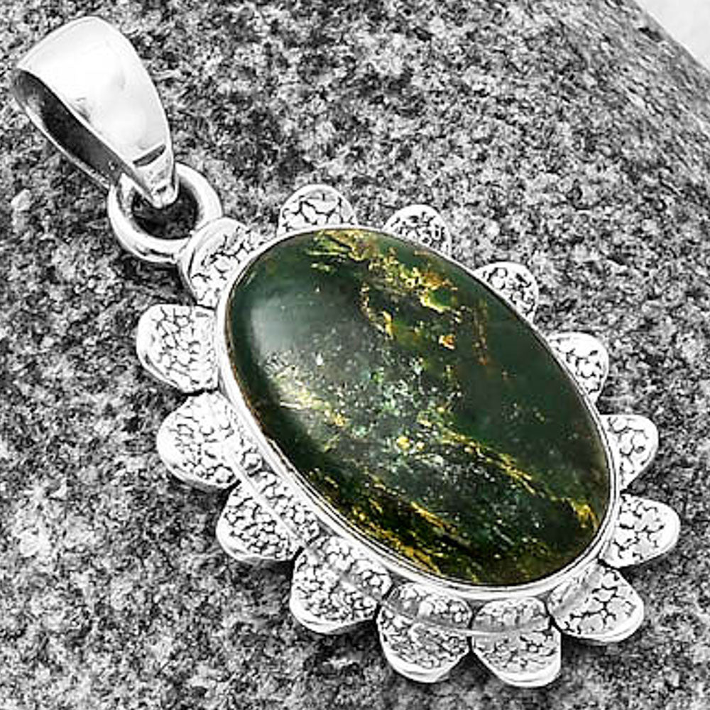 Natural Green Fuchsite Pendant P-1205 SDP140373
