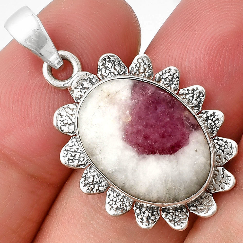 Natural Pink Tourmaline in Quartz Pendant P-1205 SDP140376