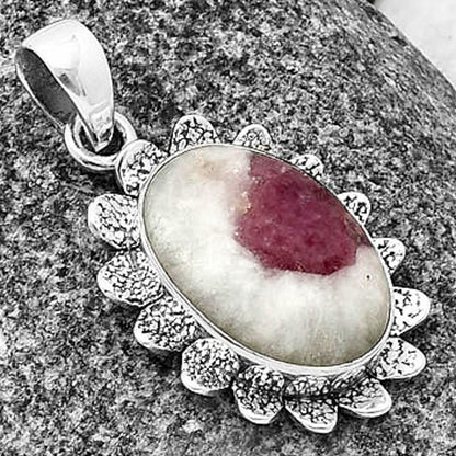 Natural Pink Tourmaline in Quartz Pendant P-1205 SDP140376