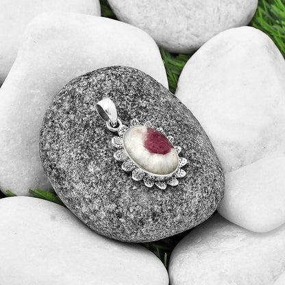 Natural Pink Tourmaline in Quartz Pendant P-1205 SDP140376