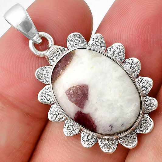 Natural Pink Tourmaline in Quartz Pendant P-1205 SDP140380
