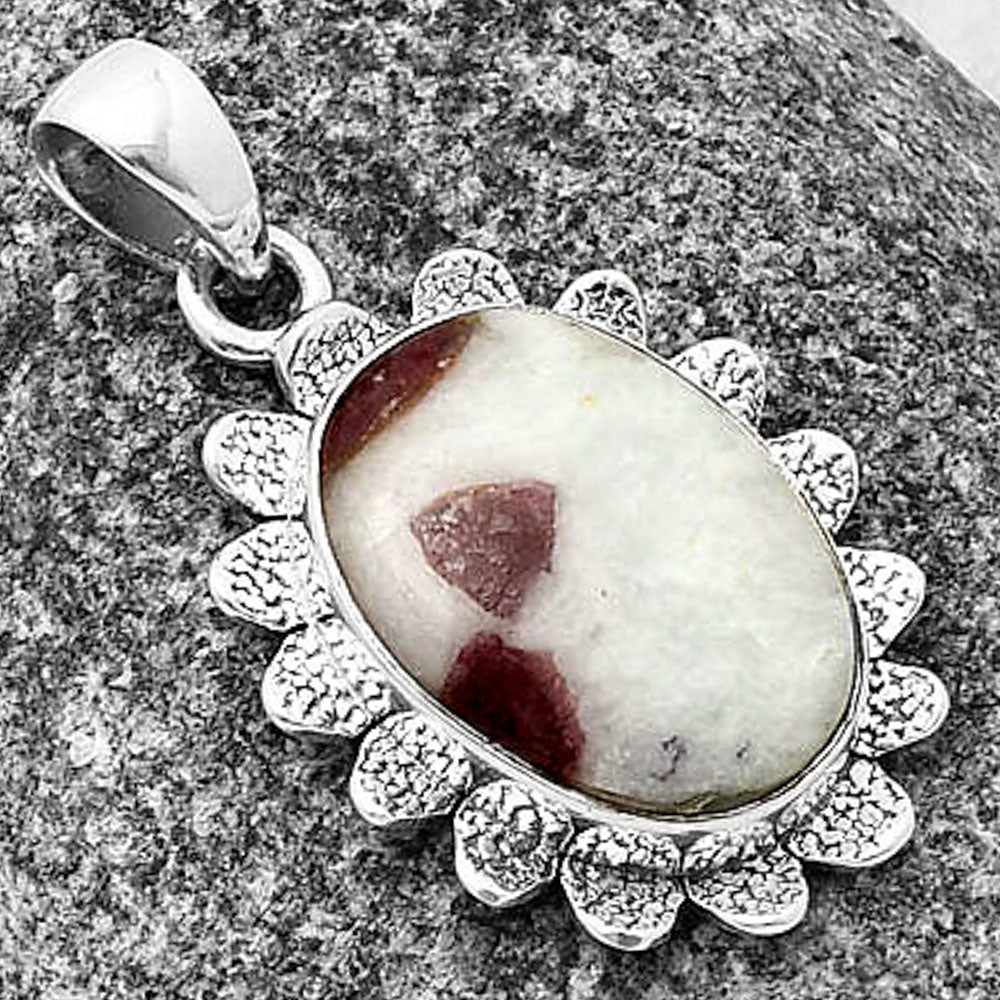 Natural Pink Tourmaline in Quartz Pendant P-1205 SDP140380