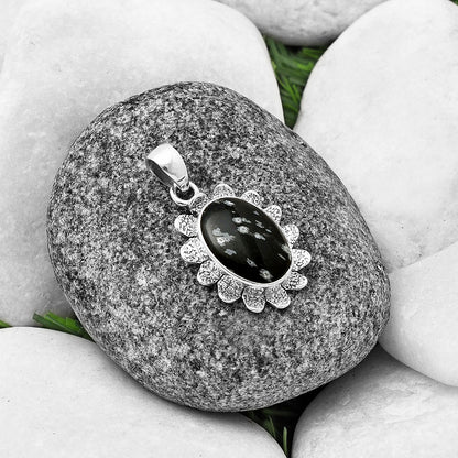 Natural Snow Flake Obsidian Pendant P-1205 SDP140384