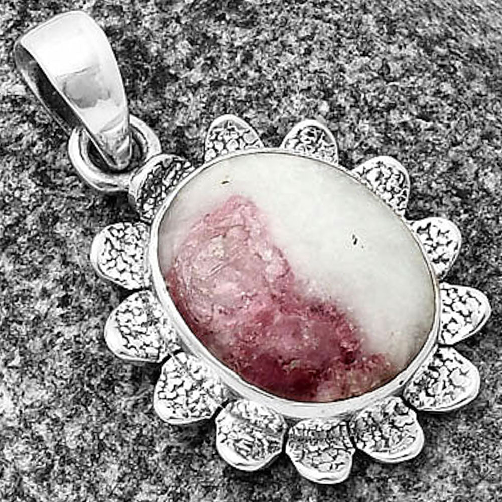 Natural Pink Tourmaline in Quartz Pendant P-1205 SDP140387