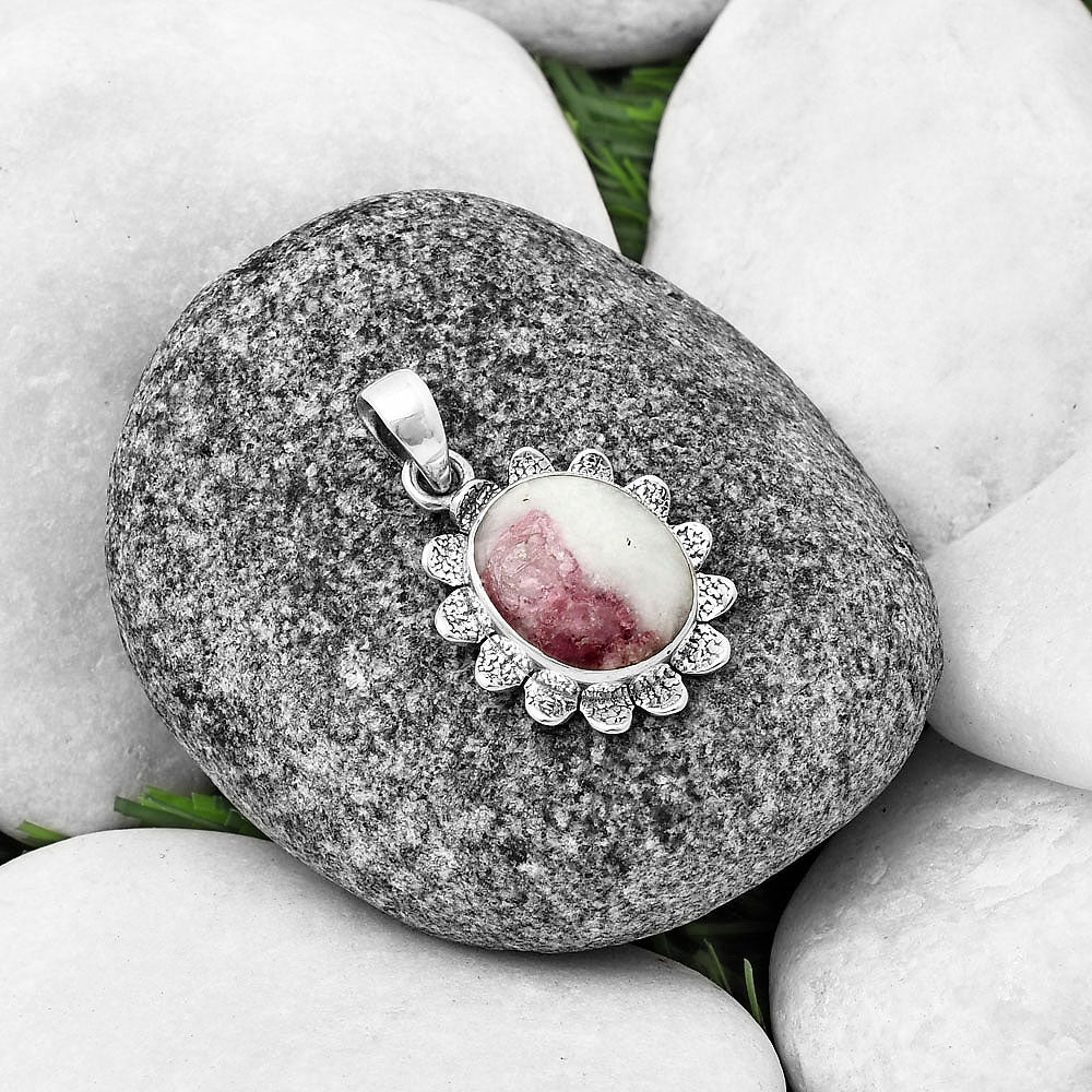Natural Pink Tourmaline in Quartz Pendant P-1205 SDP140387