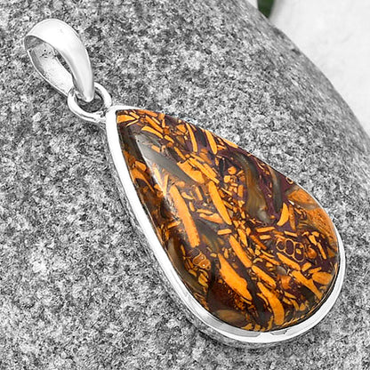 Natural Coquina Fossil Jasper - India Pendant P-1002 SDP140505