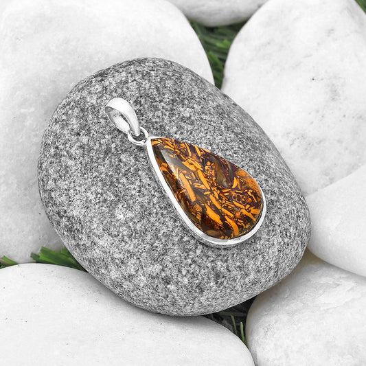Natural Coquina Fossil Jasper - India Pendant P-1002 SDP140505