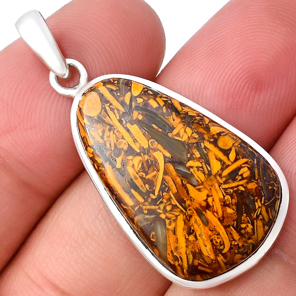 Natural Coquina Fossil Jasper - India Pendant P-1002 SDP140510