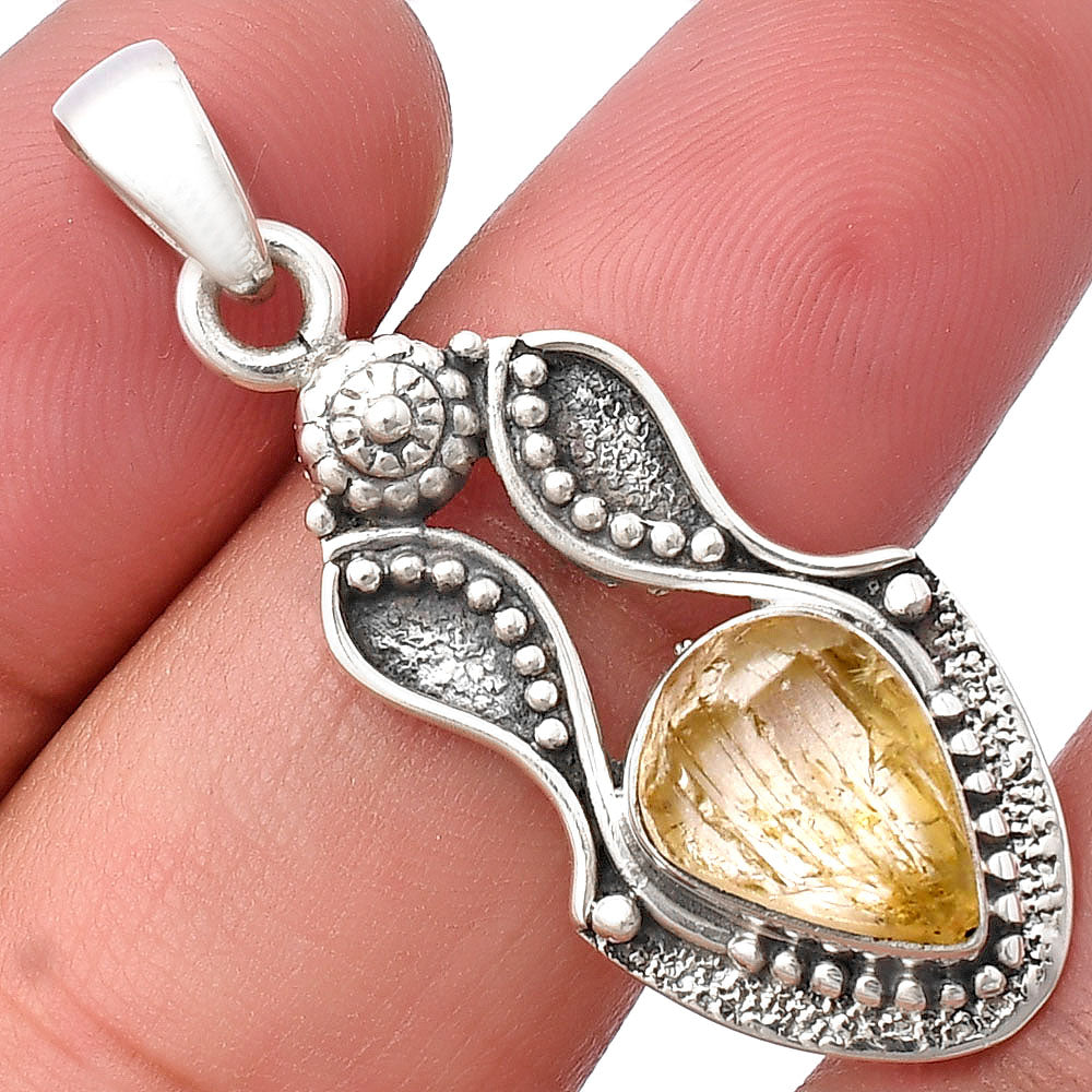Natural Yellow Scapolite Rough Pendant P-1277 SDP140554