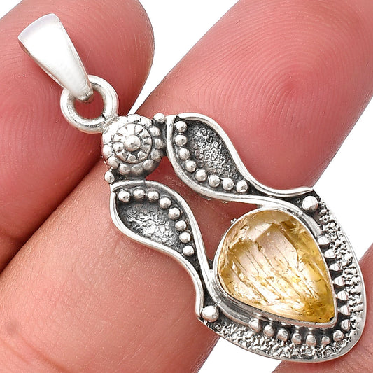 Natural Yellow Scapolite Rough Pendant P-1277 SDP140554