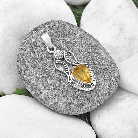 Natural Yellow Scapolite Rough Pendant P-1277 SDP140554