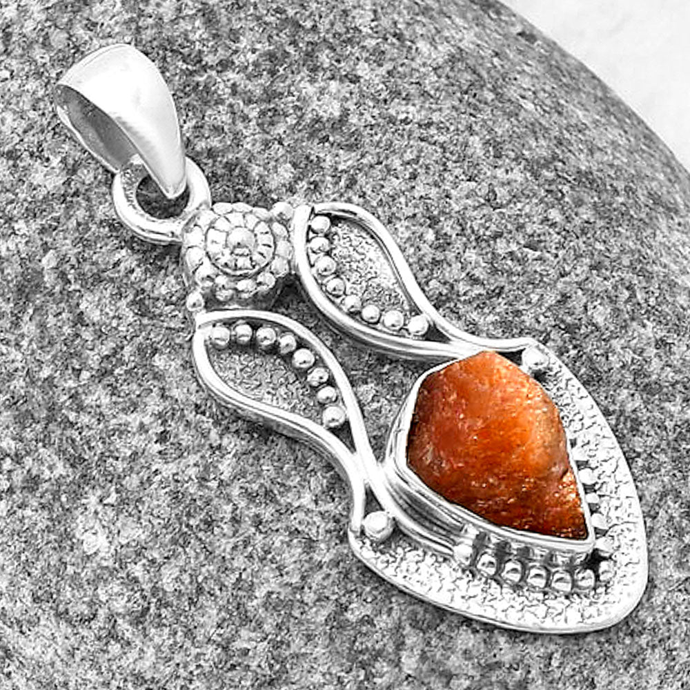 Natural Sunstone Rough Pendant P-1277 SDP140569