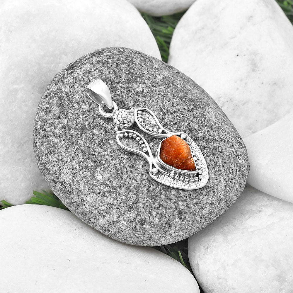Natural Sunstone Rough Pendant P-1277 SDP140569