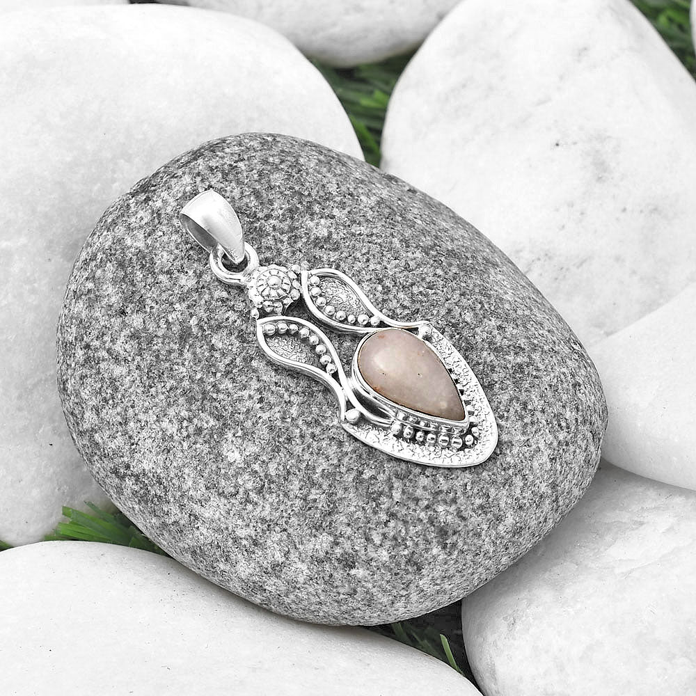 Natural Pink Scolecite Pendant P-1277 SDP140579