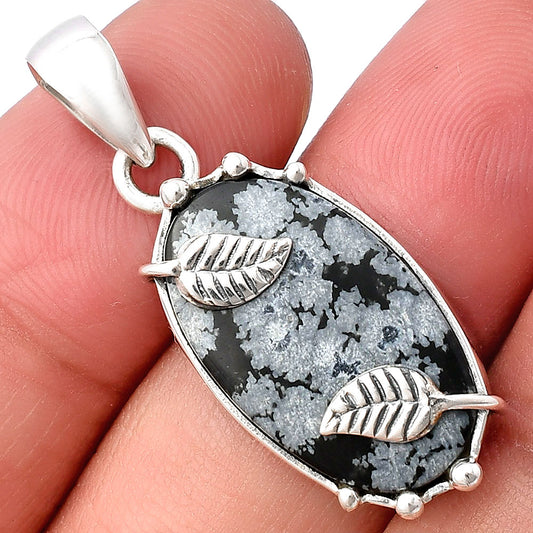 Natural Snow Flake Obsidian Pendant P-1226 SDP140581