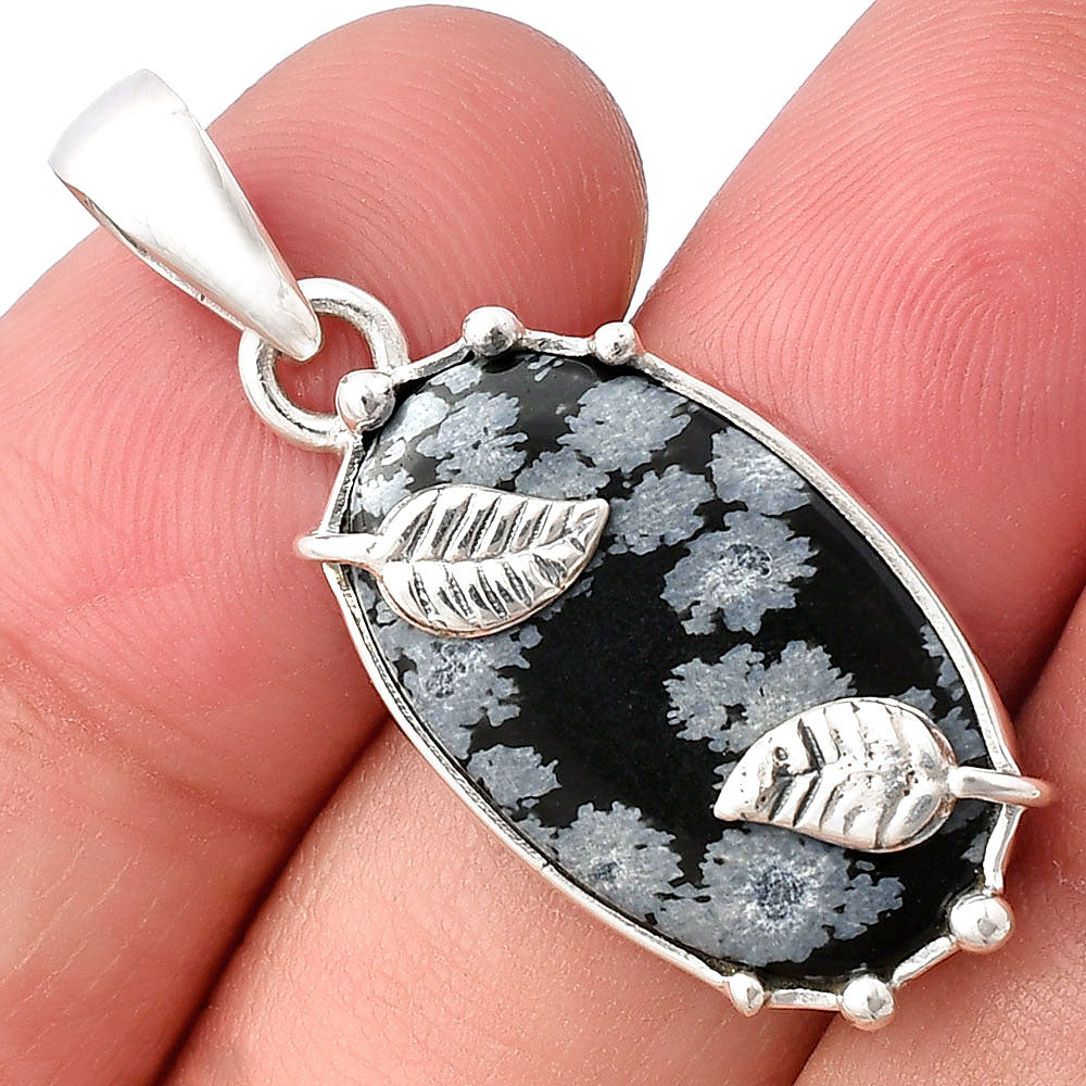 Natural Snow Flake Obsidian Pendant P-1226 SDP140586