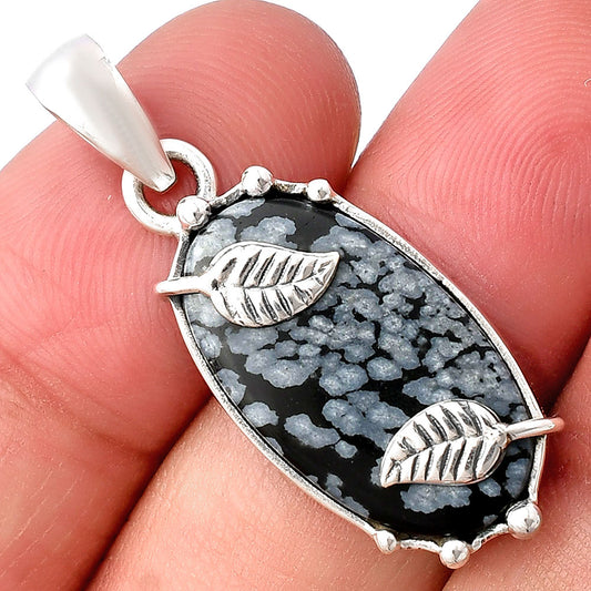 Natural Snow Flake Obsidian Pendant P-1226 SDP140593