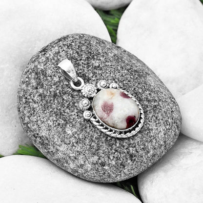 Natural Pink Tourmaline in Quartz Pendant P-1616 SDP140623