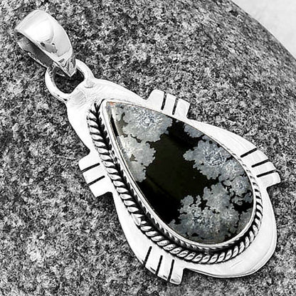 Natural Snow Flake Obsidian Pendant P-1463 SDP140644