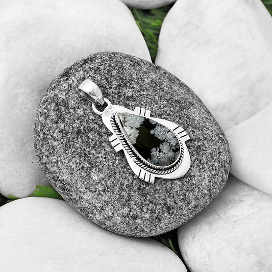 Natural Snow Flake Obsidian Pendant P-1463 SDP140644