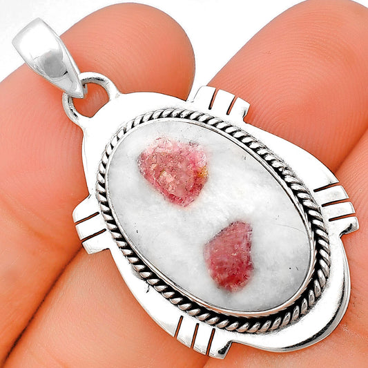 Natural Pink Tourmaline in Quartz Pendant P-1463 SDP140655