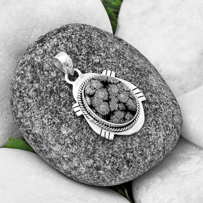Natural Snow Flake Obsidian Pendant P-1463 SDP140658