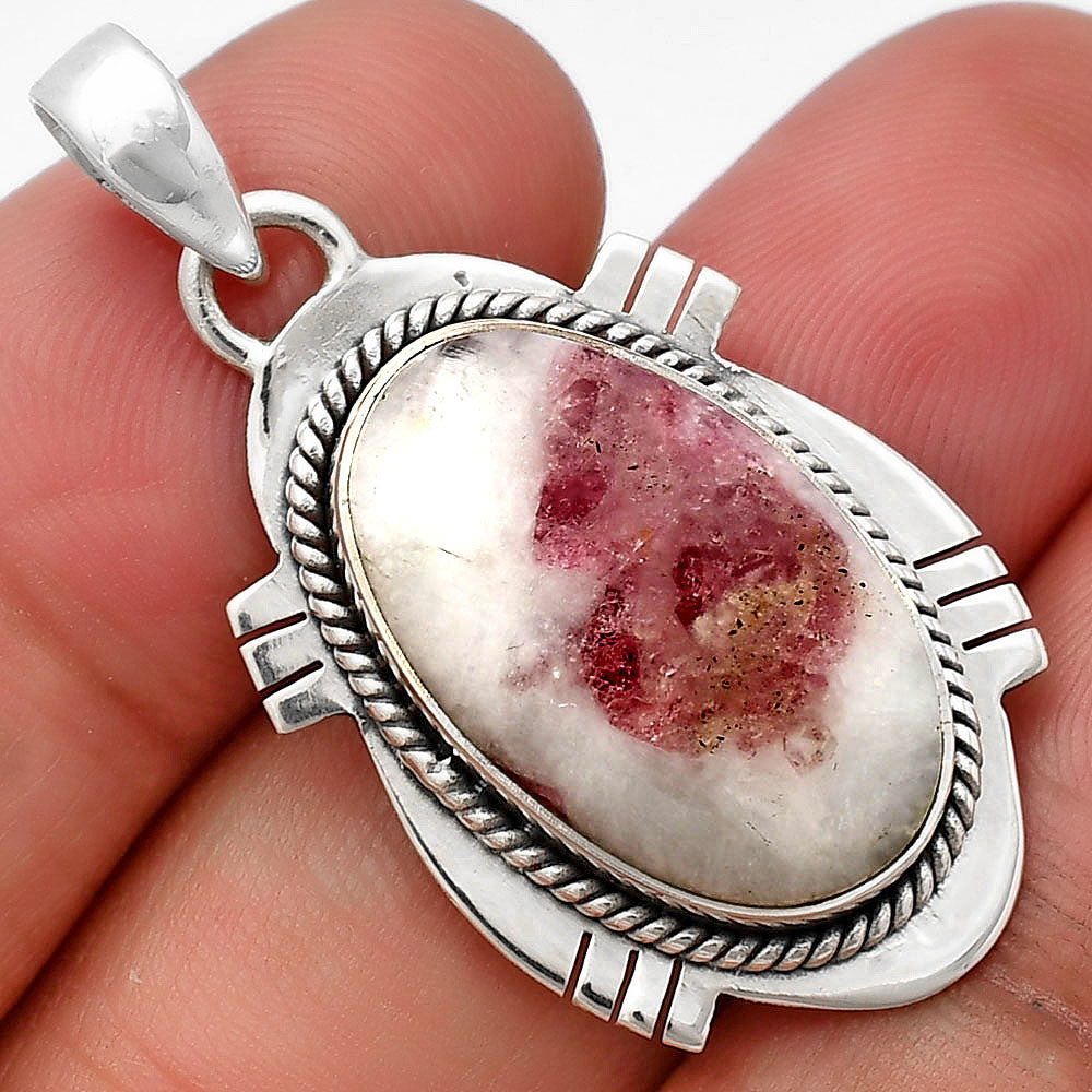 Natural Pink Tourmaline in Quartz Pendant P-1463 SDP140667