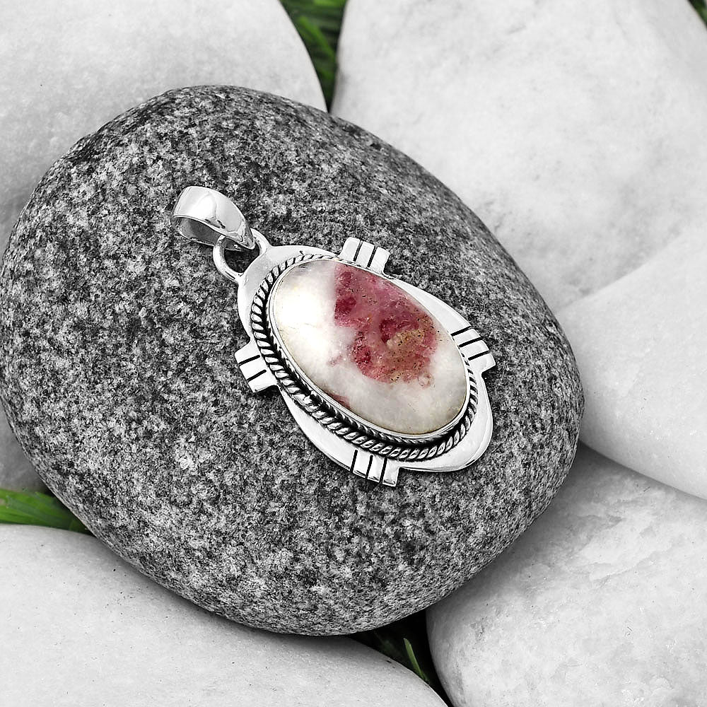 Natural Pink Tourmaline in Quartz Pendant P-1463 SDP140667